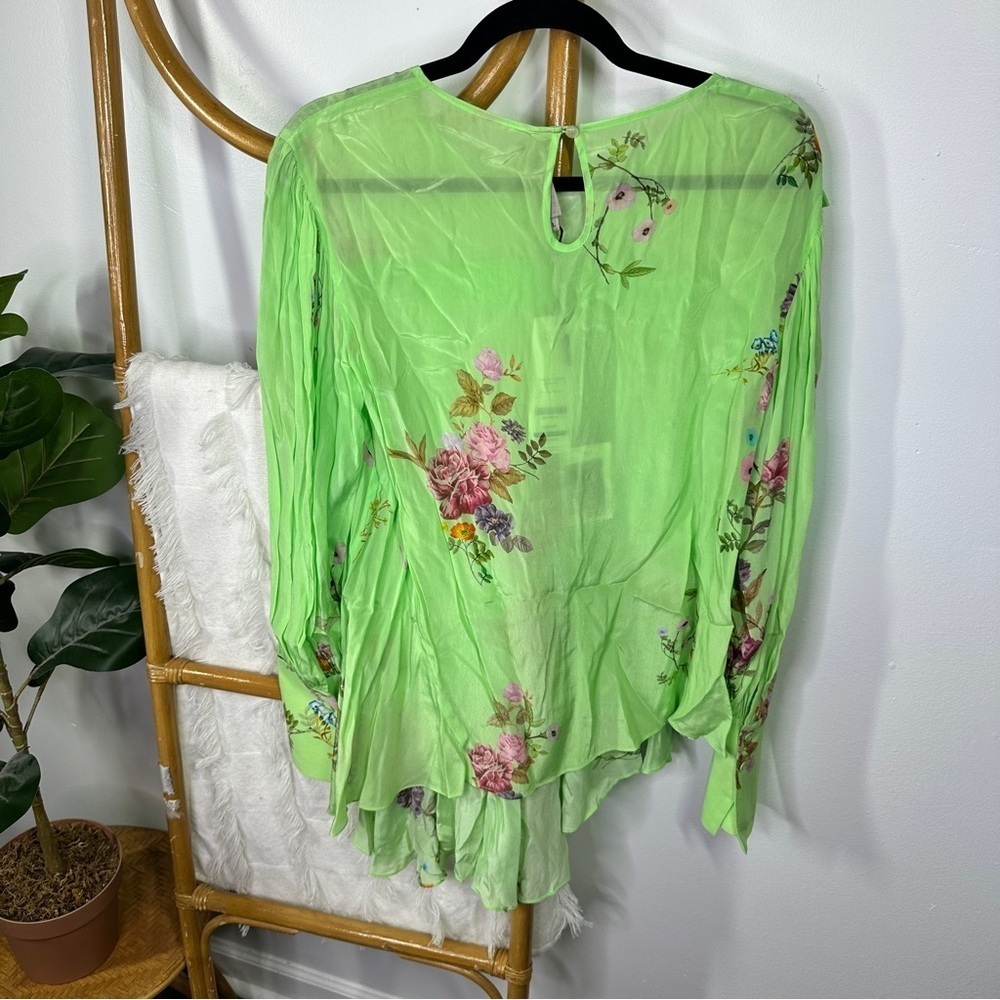 NWT Preen Line Green Floral Long Sleeve Top sz L - Picture 4 of 7
